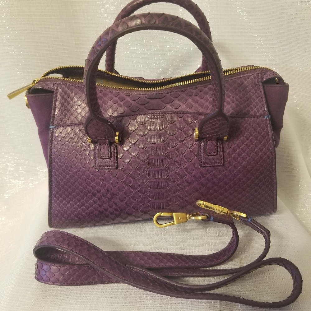 Smythson violet python tote - Picture 3 of 6